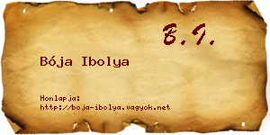 Bója Ibolya névjegykártya